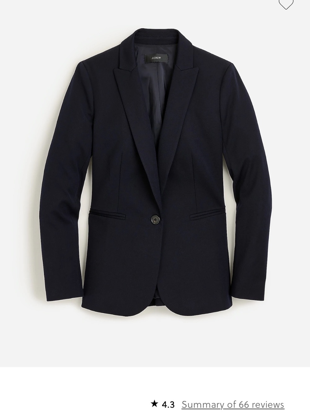J. Crew Parke blazer in bi-stretch cotton blend Single-Button h5513 sz 8 black